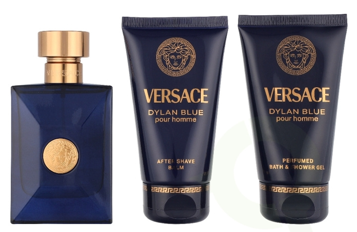 Versace Dylan Blue Pour Homme Giftset 150 ml Edt Spray 50ml/Bath & Shower Gel 50ml/Aftershave Balm 50ml i gruppen SKÖNHET & HÄLSA / Doft & Parfym / Parfym / Parfym för honom hos TP E-commerce Nordic AB (D33825)
