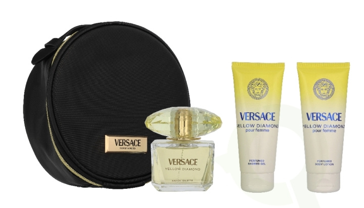 Versace Yellow Diamond Giftset 290 ml Edt Spray 90ml/Bath & Shower Gel 100ml/Body Lotion 100ml/Make-Up Case i gruppen SKÖNHET & HÄLSA / Presentkit / Presentkit För Henne hos TP E-commerce Nordic AB (D33827)