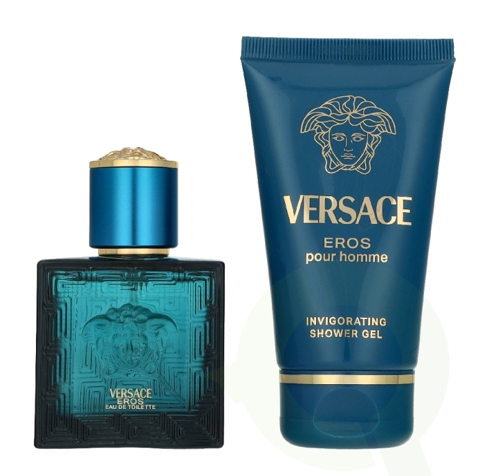 Versace Eros Pour Homme Giftset 80 ml Edt Spray 30ml/Bath & Shower Gel 50ml i gruppen SKÖNHET & HÄLSA / Doft & Parfym / Parfym / Parfym för honom hos TP E-commerce Nordic AB (D33830)