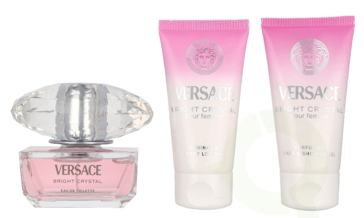 Versace Bright Crystal Giftset 150 ml Edt Spray 50ml/Bath & Shower Gel 50ml/Body Lotion 50ml i gruppen SKÖNHET & HÄLSA / Doft & Parfym / Parfym / Parfym för henne hos TP E-commerce Nordic AB (D33835)