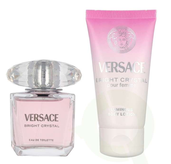 Versace Bright Crystal Giftset 80 ml Edt Spray 30ml/Luminous Body Lotion 50ml i gruppen SKÖNHET & HÄLSA / Presentkit / Presentkit För Henne hos TP E-commerce Nordic AB (D33836)