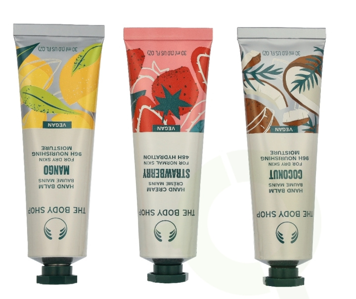 The Body Shop G1 Hand Care Trio Set 90 ml British Rose Hand Cream 30ml/Strawberry Hand Cream 30ml/Pink Grapefruit Hand Cream 30?ml i gruppen SKÖNHET & HÄLSA / Hudvård / Kroppsvård / Handtvål hos TP E-commerce Nordic AB (D33903)