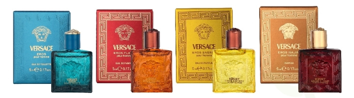 Versace Men Miniature Gift Set 20 ml 4x5ml - Eros Najim Parfum/Eros Energy Edp/Eros Edt/Eros Flame Edp i gruppen SKÖNHET & HÄLSA / Presentkit / Presentkit För Honom hos TP E-commerce Nordic AB (D34020)