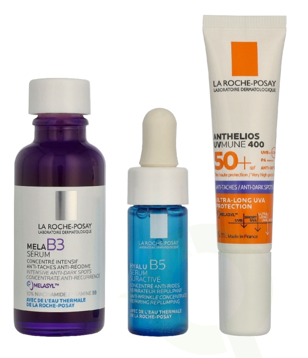 La Roche LRP Mela B3 Serum Set 55 ml Mela B3 Serum 30ml/Mini Hyalu B5 Supercharged Serum 10ml/Mini Anthelios Uvmune Anti-Dark Spot Fluid SPF50+ 15ml i gruppen SKÖNHET & HÄLSA / Hudvård / Ansiktsvård / Serum Hud hos TP E-commerce Nordic AB (D34059)