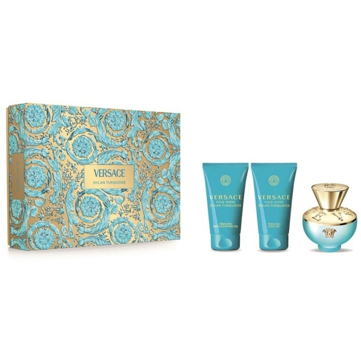 Versace Giftset Versace Dylan Turquoise Pour Femme Edt 50ml + Body Lotion 50ml + Shower Gel 50ml i gruppen SKÖNHET & HÄLSA / Presentkit / Presentkit För Henne hos TP E-commerce Nordic AB (D34270)