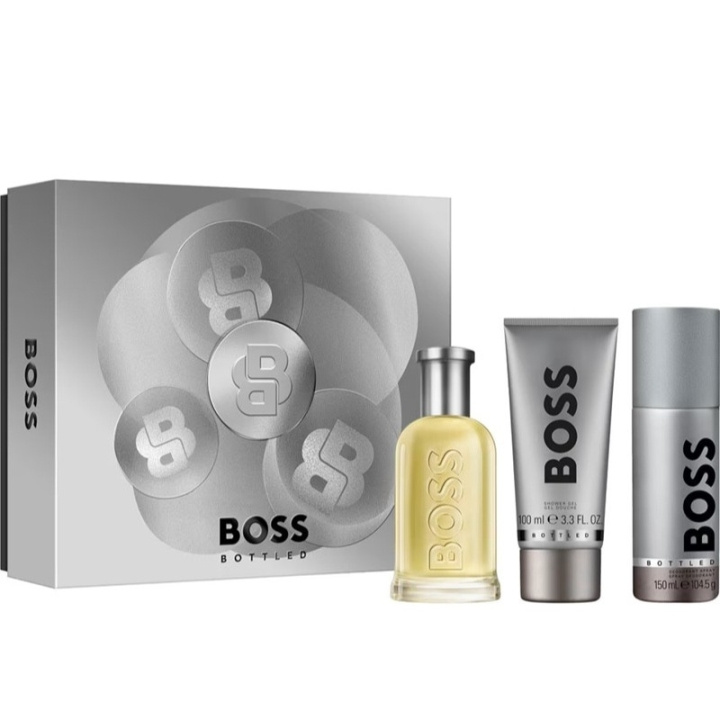 Hugo Boss Giftset Hugo Boss Bottled Edt 100ml + Shower Gel 100ml + Deospray 150ml i gruppen SKÖNHET & HÄLSA / Presentkit / Presentkit För Honom hos TP E-commerce Nordic AB (D34281)