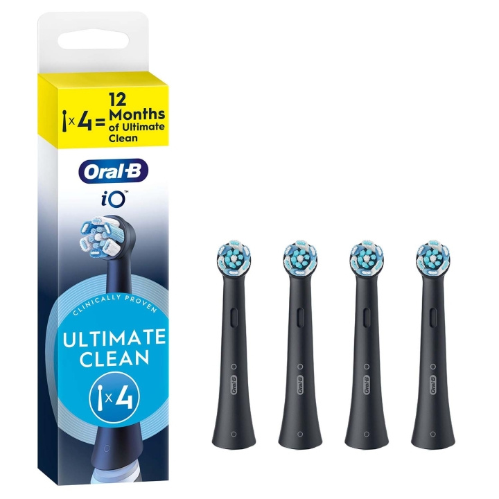 Oral B Borsthuvud iO Ultimate Clean Black 4st i gruppen SKÖNHET & HÄLSA / Munvård / Borsthuvuden & Tillbehör hos TP E-commerce Nordic AB (D34351)