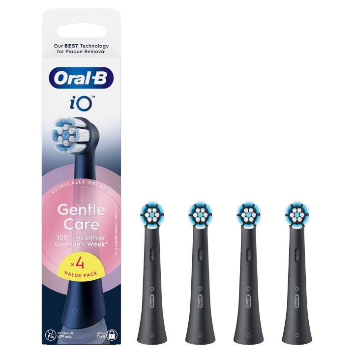 Oral B Borsthuvud iO Gentle Care Black 4st i gruppen SKÖNHET & HÄLSA / Munvård / Borsthuvuden & Tillbehör hos TP E-commerce Nordic AB (D34354)