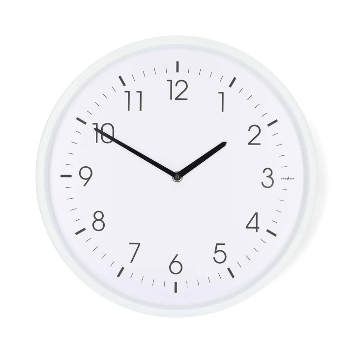 Nedis Väggklocka | Diameter: 360 mm | ABS | Tyst rörelse | Vit