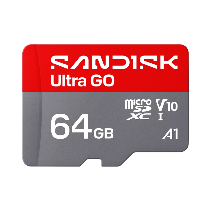 SanDisk MicroSD Ultra GO 64GB 140MB/s C10 UHS U1 A1 i gruppen HEMELEKTRONIK / Lagringsmedia / Minneskort / SD/SDHC/SDXC hos TP E-commerce Nordic AB (D34843)