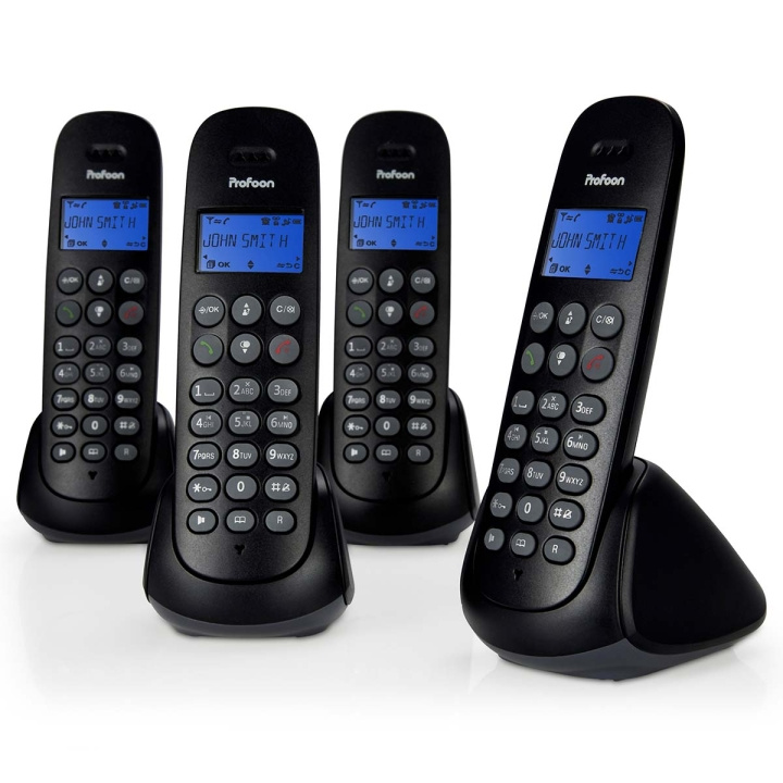 Profoon DECT-telefon med telefonsvarare och 4 handsets Svart i gruppen SMARTPHONE & SURFPLATTOR / Mobiltelefoner & smartphones hos TP E-commerce Nordic AB (D34895)