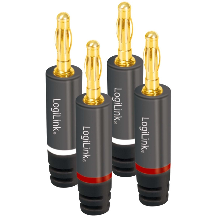 LogiLink Banankontakter max 4 mm² högtalarkabel 4-pack i gruppen HEMELEKTRONIK / Kablar & Adaptrar / RCA-kablar & adaptrar hos TP E-commerce Nordic AB (D34935)