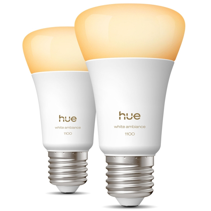 Philips Hue White Ambiance E27 1100lm 2-pack i gruppen HEM, HUSHÅLL & TRÄDGÅRD / Smarta hem / Smart belysning hos TP E-commerce Nordic AB (D34946)