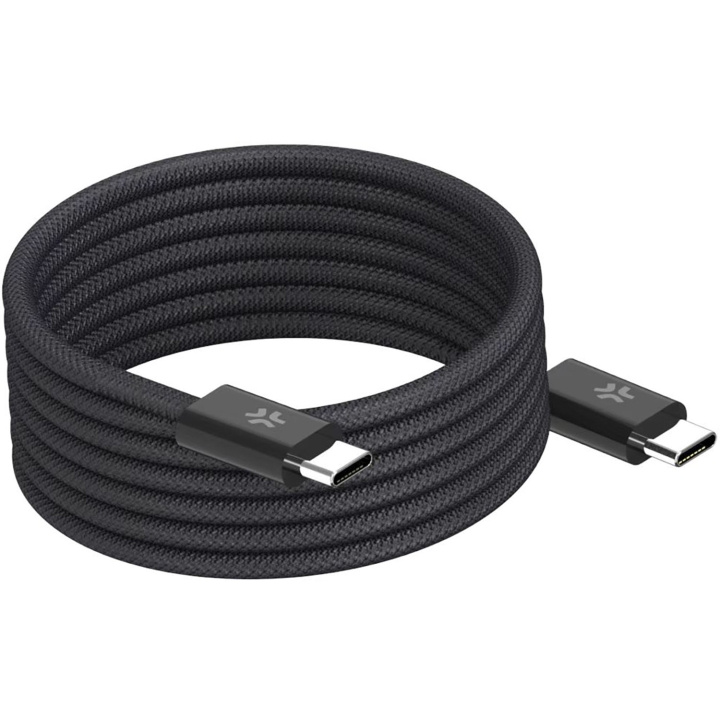 Celly USB-C Kabel 60W Magnetisk Flätad 2m Svart i gruppen DATORER & KRINGUTRUSTNING / Datorkablar / USB-kablar / USB-C hos TP E-commerce Nordic AB (D35022)