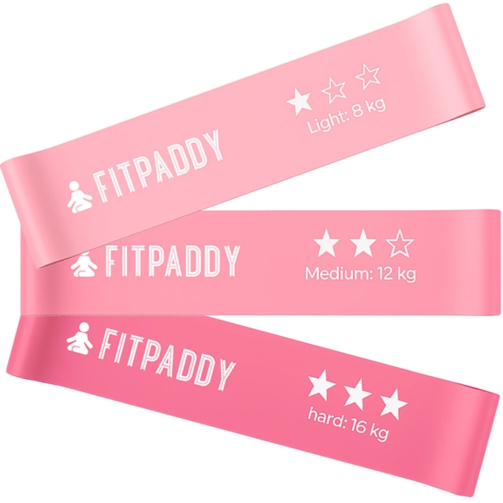 Fitpaddy Elastiska Band Plus 3 Styck Pink Edition i gruppen SPORT, FRITID & HOBBY / Träningsredskap / Träningsredskap & tillbehör hos TP E-commerce Nordic AB (D35070)