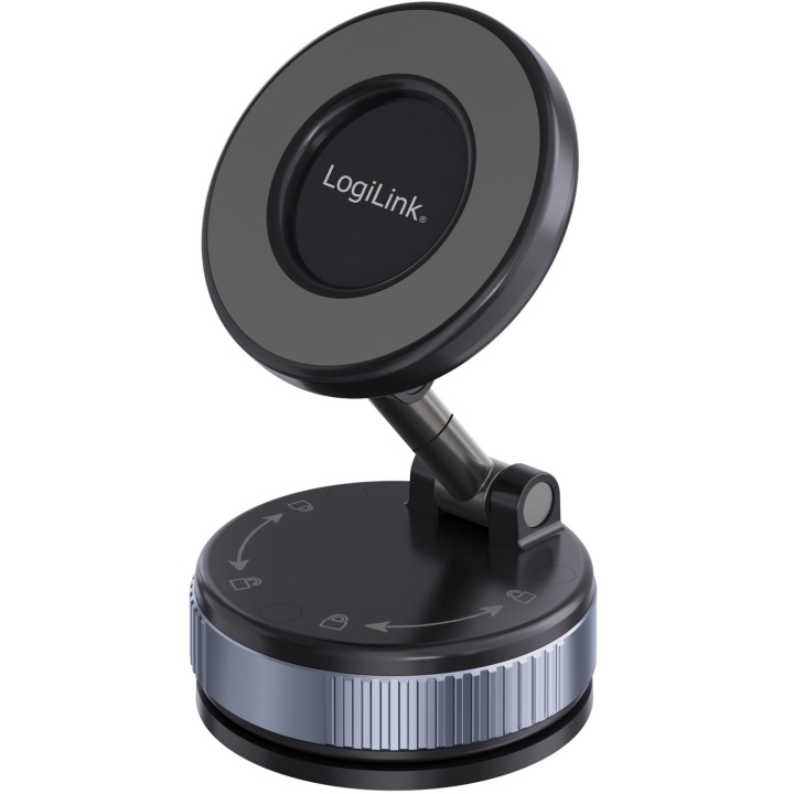 LogiLink Mobilhållare magnetisk med vakuumfäste i gruppen SMARTPHONE & SURFPLATTOR / Övriga tillbehör / Dockor, Stativ & Hållare hos TP E-commerce Nordic AB (D35071)