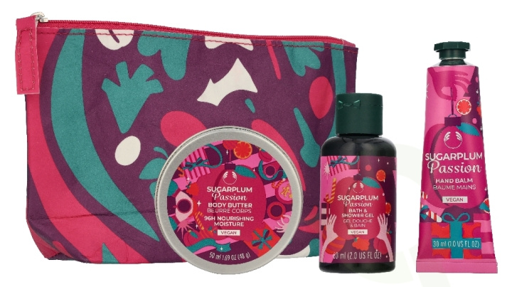 The Body Shop G2 Mini Love & Plums Giftset 110 ml Shower Gel 60ml/Body Butter 50ml/Ramie Bath Lily i gruppen SKÖNHET & HÄLSA / Presentkit / Presentkit För Henne hos TP E-commerce Nordic AB (D35133)