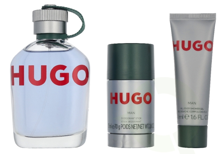 Hugo Boss Hugo Man Giftset 250 ml Edt Spray 125ml/Deo Stick 75ml/Shower Gel 50ml i gruppen SKÖNHET & HÄLSA / Doft & Parfym / Parfym / Parfym för honom hos TP E-commerce Nordic AB (D35279)