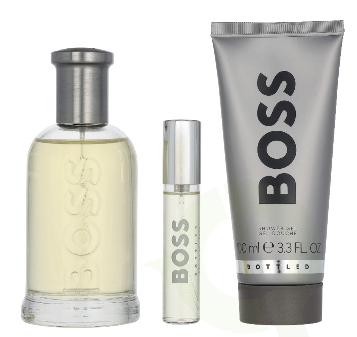 Hugo Boss Bottled Set 210 ml Edt Spray 100ml/Shower Gel 100ml/Edt Spray 10ml i gruppen SKÖNHET & HÄLSA / Presentkit / Presentkit För Honom hos TP E-commerce Nordic AB (D35458)