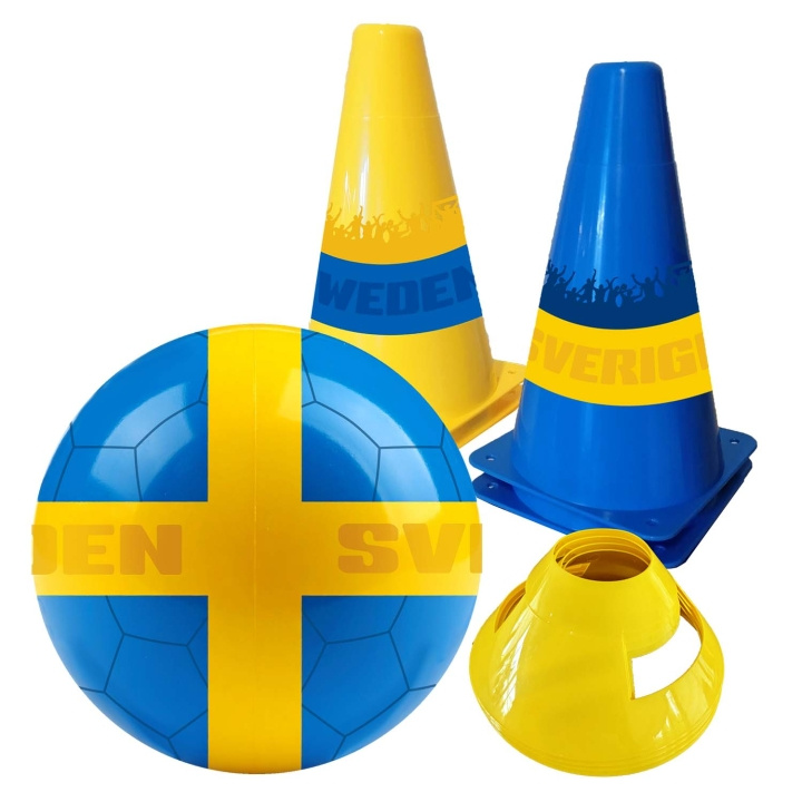SportMe Fotbollsset SVERIGE - Boll och Koner i gruppen LEKSAKER, BARN- & BABYPRODUKTER / Uteleksaker / Sport & Spel hos TP E-commerce Nordic AB (D35603)
