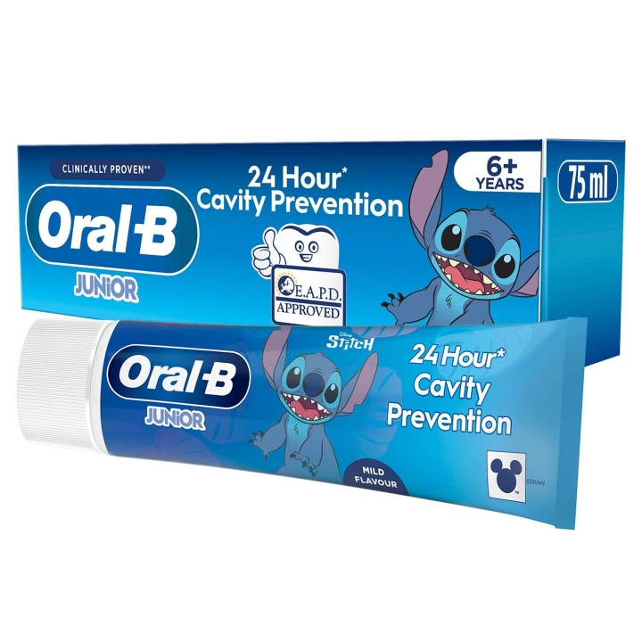 Oral B Tandkräm Junior Pro Stitch 75ml 6+ år i gruppen SKÖNHET & HÄLSA / Munvård / Whiteningprodukter hos TP E-commerce Nordic AB (D35620)