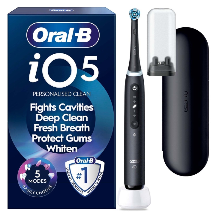 Oral B Eltandborste iO5 Matt Black Travel Case Ref Holder i gruppen SKÖNHET & HÄLSA / Munvård / Eltandborstar hos TP E-commerce Nordic AB (D35630)