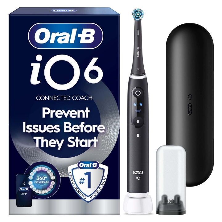Oral B Eltandborste iO6 Black Lava, 1 Extra Refill i gruppen SKÖNHET & HÄLSA / Munvård / Eltandborstar hos TP E-commerce Nordic AB (D35632)