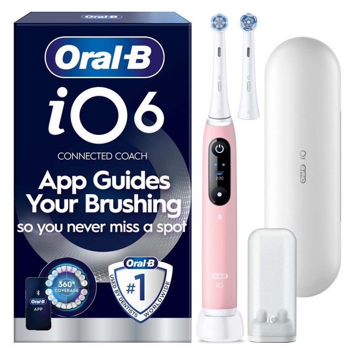 Oral B Eltandborste iO6 Series Pink Sand Sensitive, 1 Extra Refill i gruppen SKÖNHET & HÄLSA / Munvård / Eltandborstar hos TP E-commerce Nordic AB (D35635)