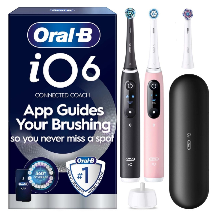 Oral B Eltandborste iO6 BlackLava/PinkSand Sens Duo 1Extra Ref i gruppen SKÖNHET & HÄLSA / Munvård / Eltandborstar hos TP E-commerce Nordic AB (D35636)