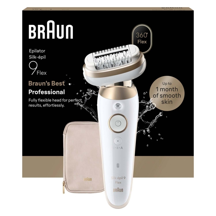 Braun Epilator Silk·épil 9 Flex Wet & Dry, Långvarigt Slät Hud, 9-011 3D, Guld i gruppen SKÖNHET & HÄLSA / Hår & Styling / Hårborttagning / Epilatorer hos TP E-commerce Nordic AB (D35649)