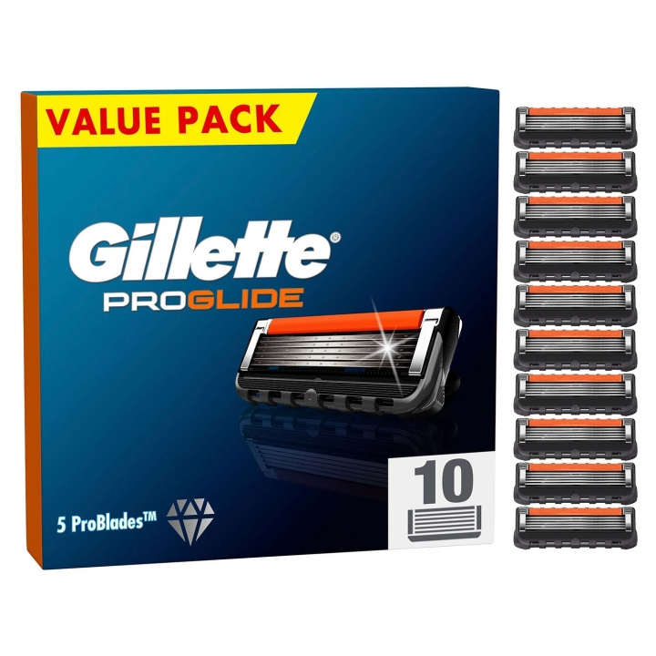 Gillette Rakblad ProGlide 10st - Storpack i gruppen SKÖNHET & HÄLSA / Hår & Styling / Rakning & Trimning / Rakhyvlar & Tillbehör hos TP E-commerce Nordic AB (D35783)