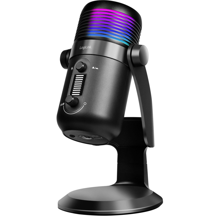 LogiLink Mikrofon USB Riktad NRC RGB Svart i gruppen DATORER & KRINGUTRUSTNING / Datortillbehör / Mikrofoner hos TP E-commerce Nordic AB (D35826)