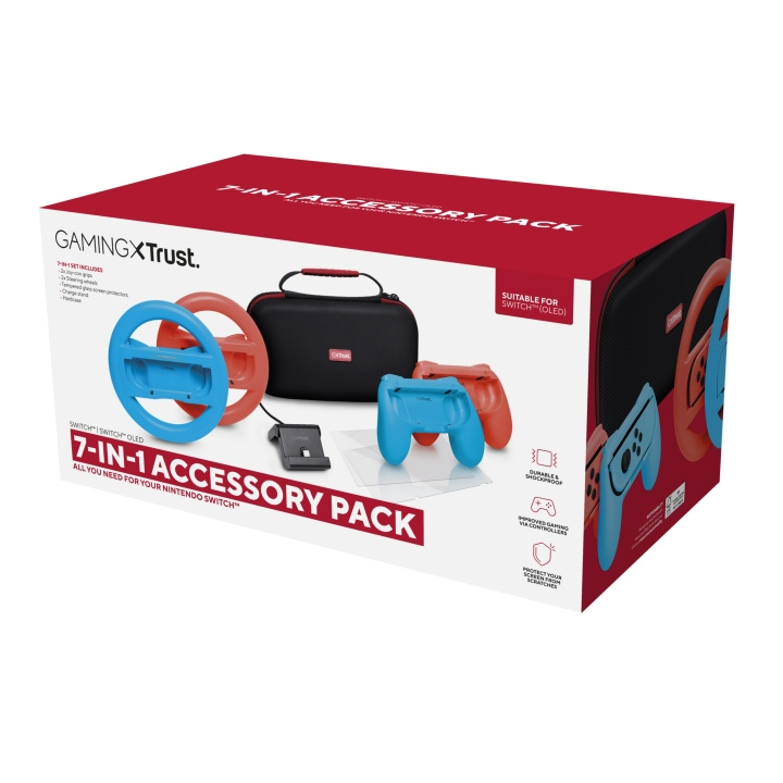 Trust GXT1249 7-i-1-tillbehörspaket för NSW – Flerfärgat – 55 mm (H) x 145 mm (D) x 270 mm (B) i gruppen HEMELEKTRONIK / Spelkonsoler & Tillbehör / Nintendo Switch / Tillbehör hos TP E-commerce Nordic AB (D37212)