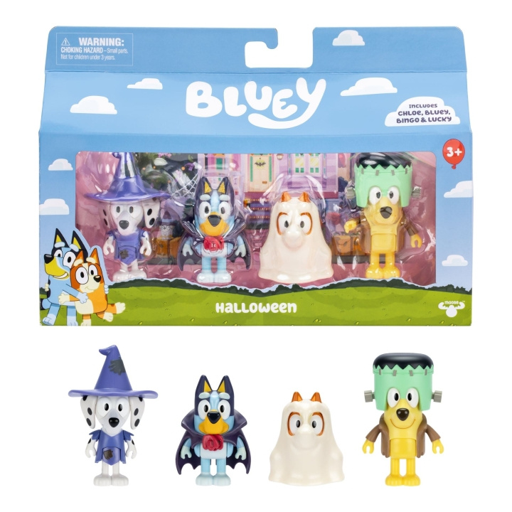 Bluey Figurer, 4-pack – Halloween (90266) i gruppen LEKSAKER, BARN- & BABYPRODUKTER / Leksaker / Figurer, Miniatyrer & tillbehör hos TP E-commerce Nordic AB (D37256)