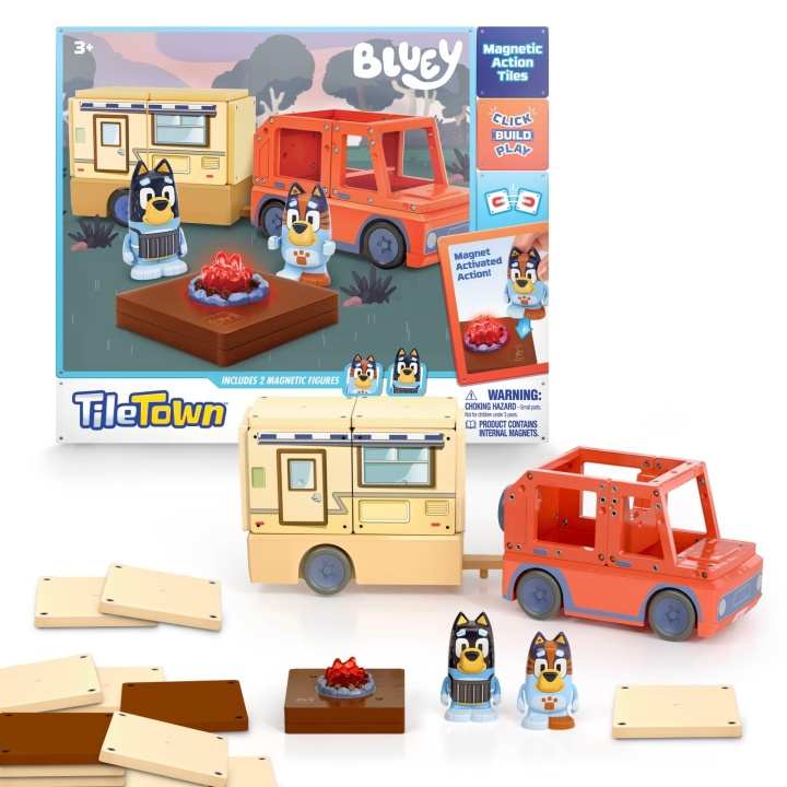 Bluey TILE TOWN – Bluey Camper-set (90340) i gruppen LEKSAKER, BARN- & BABYPRODUKTER / Leksaker / Lekset hos TP E-commerce Nordic AB (D37295)