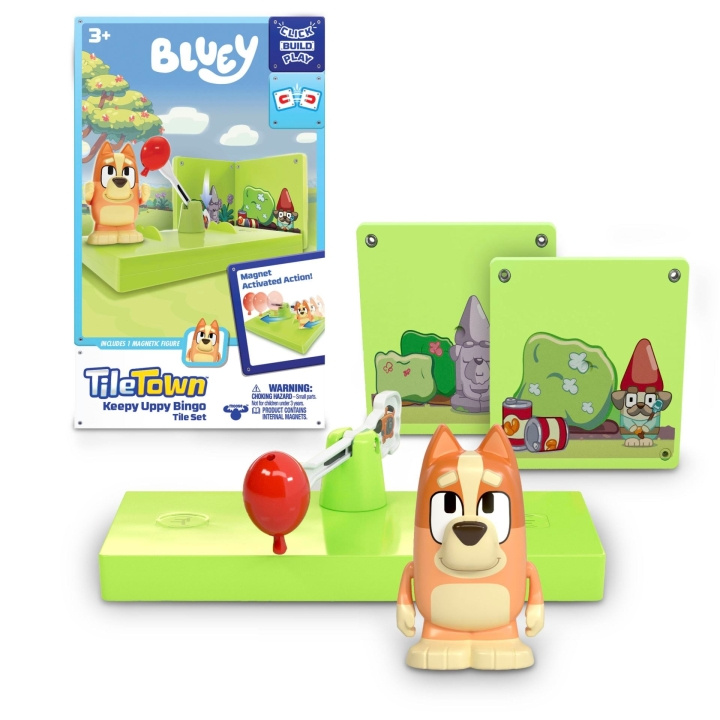 Bluey Tile Town – Bluey Magnetiska minileksatser – Keepy Uppy Bingo-bricksats i gruppen LEKSAKER, BARN- & BABYPRODUKTER / Leksaker / Lekset hos TP E-commerce Nordic AB (D37328)