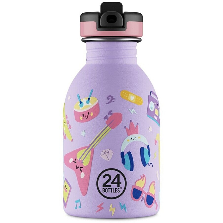 24Bottles Urban Bottle Music Friends – Lilla – 250 ml i gruppen SPORT, FRITID & HOBBY / Friluftsliv / Termosar & Vattenflaskor hos TP E-commerce Nordic AB (D37461)