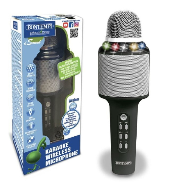 Bontempi Trådlös mikrofon för karaoke (485010) i gruppen LEKSAKER, BARN- & BABYPRODUKTER / Musik, Sång & Bild / Musikinstrument hos TP E-commerce Nordic AB (D37470)