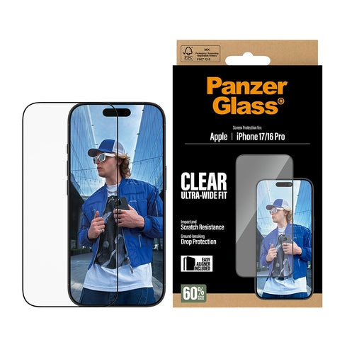 PanzerGlass Skärmskydd – iPhone 17 – iPhone 16 Pro – Ultra-Wide Fit med EasyAligner i gruppen SMARTPHONE & SURFPLATTOR / Mobilskydd / Apple / iPhone 17 hos TP E-commerce Nordic AB (D38294)