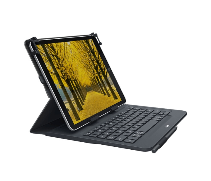 Logitech Universal Folio med tangentbord, 10 – Svart (Nordic) i gruppen SMARTPHONE & SURFPLATTOR / Surfplattor skydd hos TP E-commerce Nordic AB (D38317)