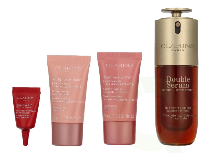 Clarins Age-Defying For First Line Set 83 ml Serum 50ml/Day Cream 15ml/Night Cream 15ml/Eye gel 3ml i gruppen SKÖNHET & HÄLSA / Hudvård / Ansiktsvård hos TP E-commerce Nordic AB (D39507)