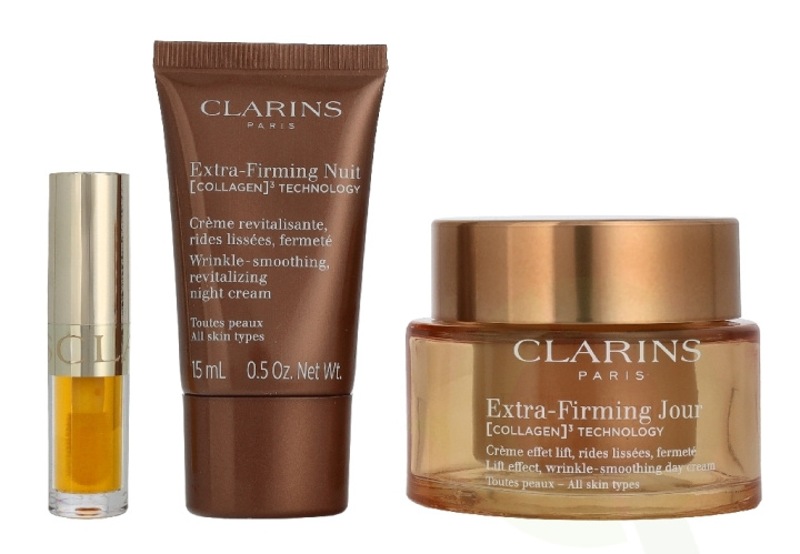 Clarins Age-Defying & Firming Essentials Set 66.4 ml Day Cream 50ml/Night Trial 15ml/Lip Oil 1,4ml i gruppen SKÖNHET & HÄLSA / Hudvård / Ansiktsvård hos TP E-commerce Nordic AB (D39537)