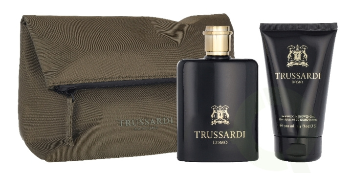 Trussardi Uomo Giftset 200 ml Edt Spray 100ml/Shampoo & Shower Gel 100ml/Beauty Bag i gruppen SKÖNHET & HÄLSA / Doft & Parfym / Parfym hos TP E-commerce Nordic AB (D39684)