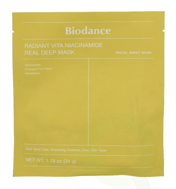 Biodance Radiant Vita Niacinamide Face Mask 34 g i gruppen SKÖNHET & HÄLSA / Hudvård / Ansiktsvård hos TP E-commerce Nordic AB (D39712)
