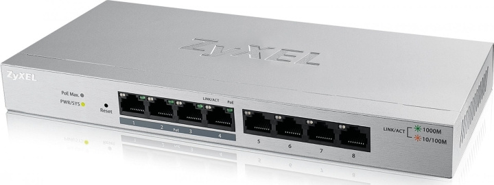 ZyXEL GS1200-8HPv2 – 8-portars switch i gruppen DATORER & KRINGUTRUSTNING / Nätverk / Switchar hos TP E-commerce Nordic AB (D39747)