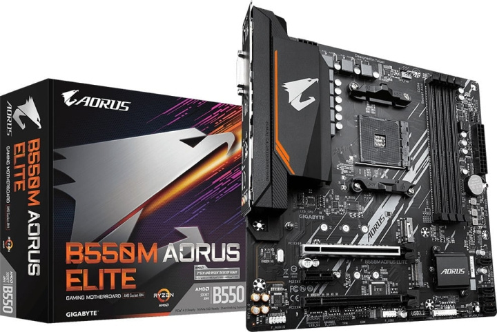 Gigabyte B550M AORUS ELITE AM4 mATX-moderkort i gruppen DATORER & KRINGUTRUSTNING / Datorkomponenter / Moderkort hos TP E-commerce Nordic AB (D39805)