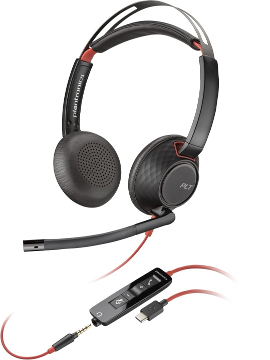 poly poly5220 – USB-C-stereohörlurar med mikrofon i gruppen DATORER & KRINGUTRUSTNING / Datortillbehör / Headset hos TP E-commerce Nordic AB (D39913)