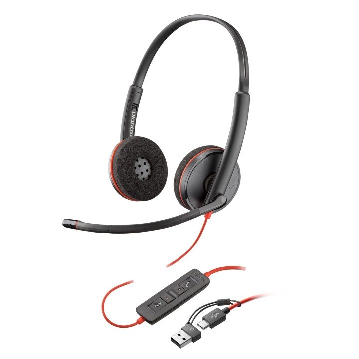 poly Blackwire 3320 stereomikrofon med headset, USB-C, Microsoft Teams-certifierad (8X220AA) i gruppen DATORER & KRINGUTRUSTNING / Datortillbehör / Headset hos TP E-commerce Nordic AB (D39914)