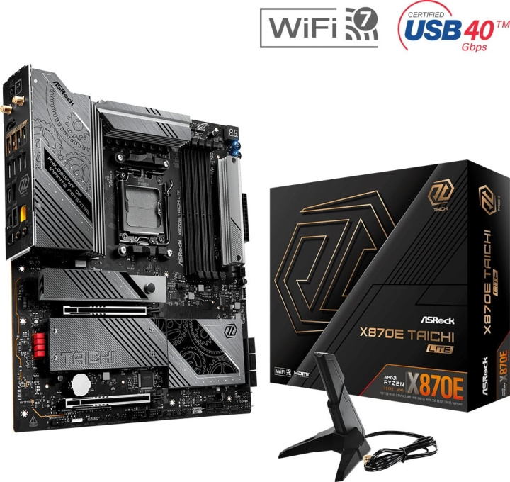ASRock X870E Taichi Lite E-ATX-moderkort i gruppen DATORER & KRINGUTRUSTNING / Datorkomponenter / Moderkort hos TP E-commerce Nordic AB (D40489)