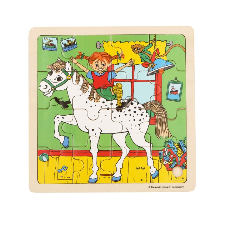 ASTRID LINDGREN Pussel 16 Pcs Pippi Långstrump - Square Horse i gruppen LEKSAKER, BARN- & BABYPRODUKTER / Leksaker / Barnpussel hos TP E-commerce Nordic AB (D40533)